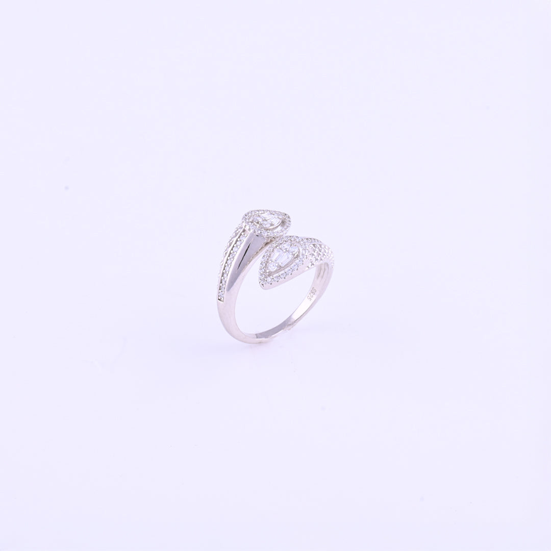 Dual Teardrop Embrace Ring