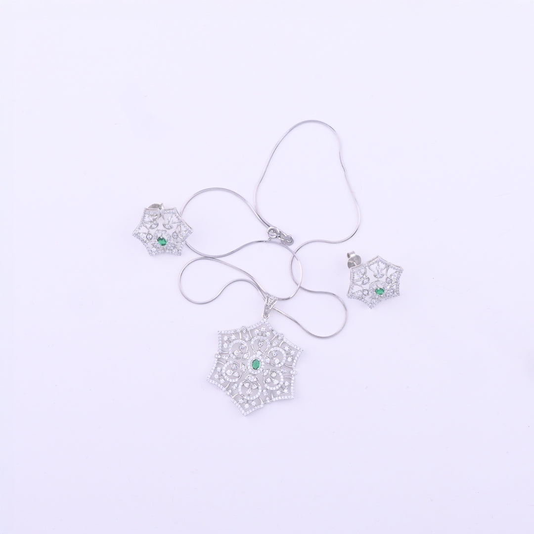Emerald Snowflake Jewelry Set